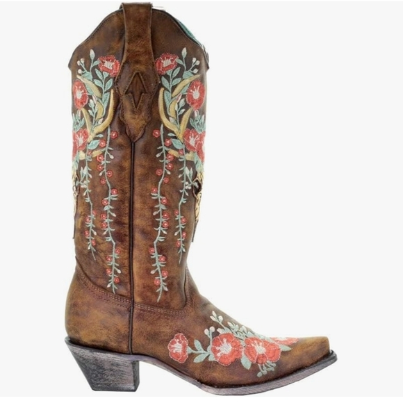 Corral Women's Deer Skull Floral Embroidered Cowboy Boots - Picture 2 of 8